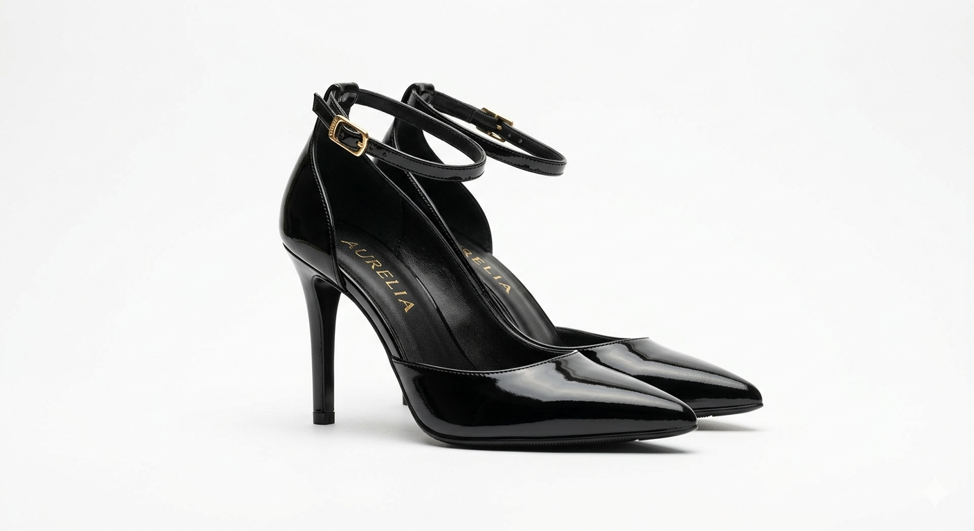 Premium Black Ankle Strap Heels