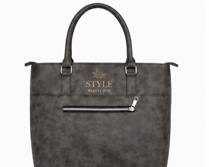 Style Beauty Hub Charcoal Grey Structured Tote Bag