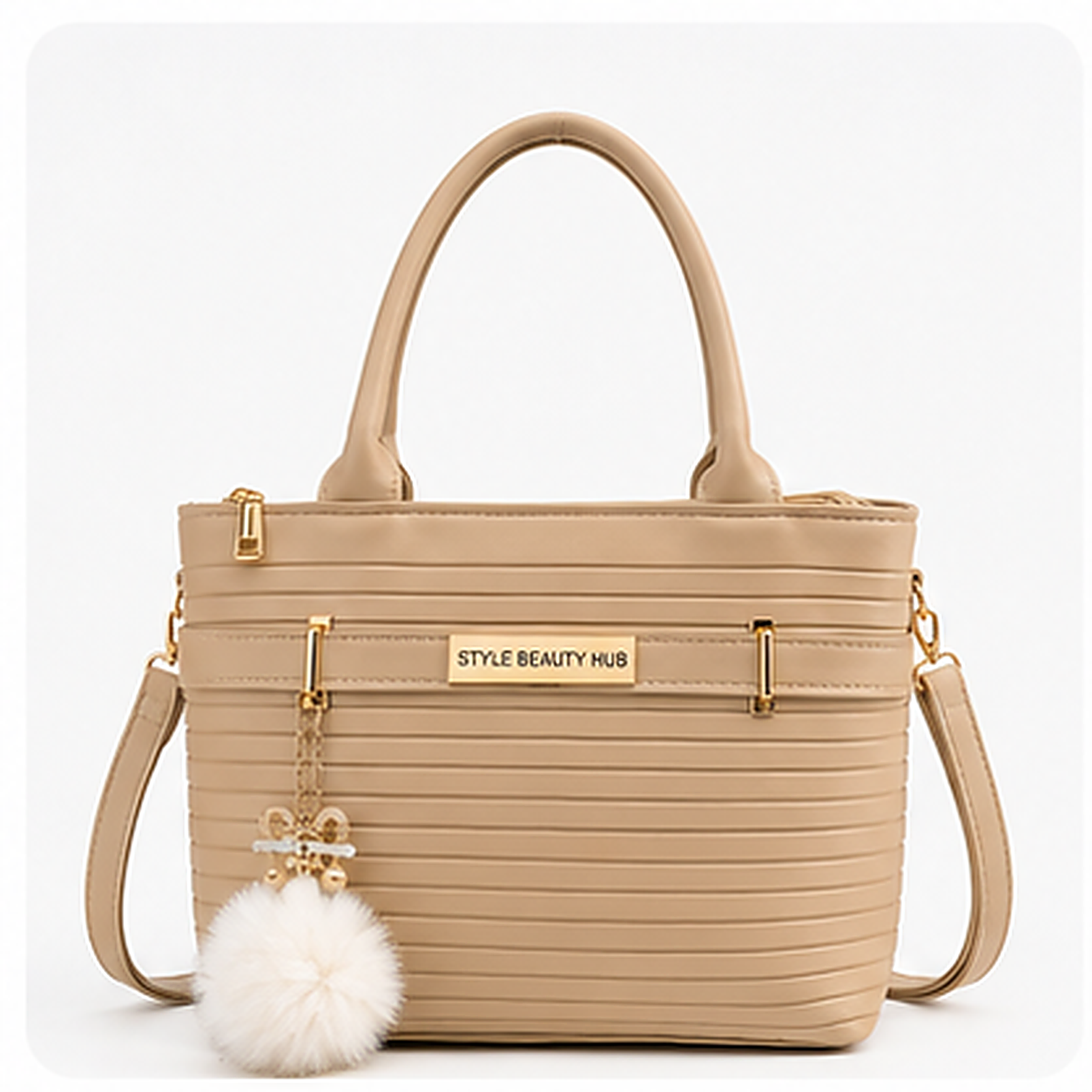 Stylish Beige Women's Handbag