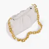 White Ruched Chain Handbag-Style Beauty Hub - Image 1